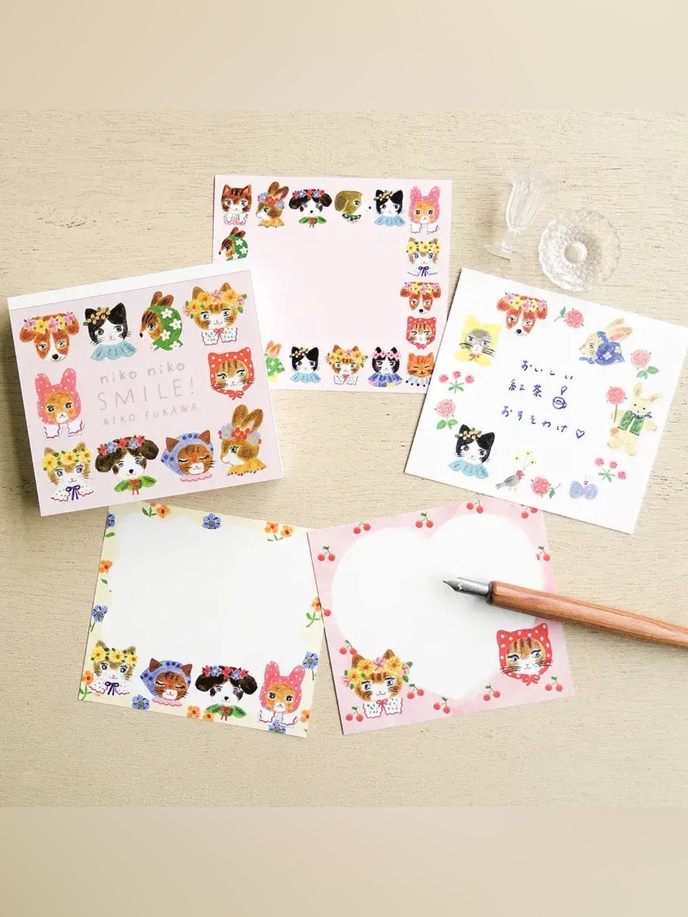 Hyogensha Cozyca Products x Aiko Fukawa Memo Pad - Niko Niko SMILE!